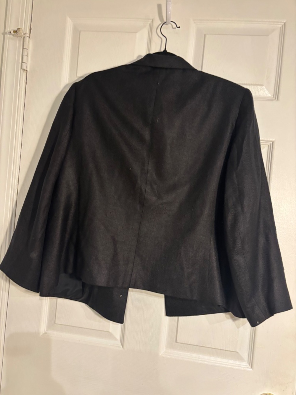 Orvis 100% Silk Black Herringbone Blazer Jacket Size 20 - Picture 3 of 6